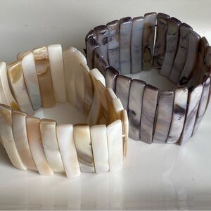 Set of Two Shell Stretch Bracelets, or Create Your Own
